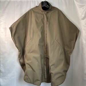 Vintage RARE Woolrich Taupe Cape Poncho 100% Virgin Wool Lined USA